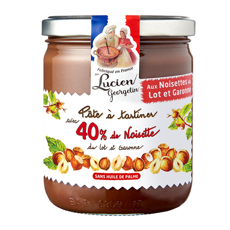 Pâte à tartiner 40% de noisette du Lot-et-Garonne et cacao - 400g